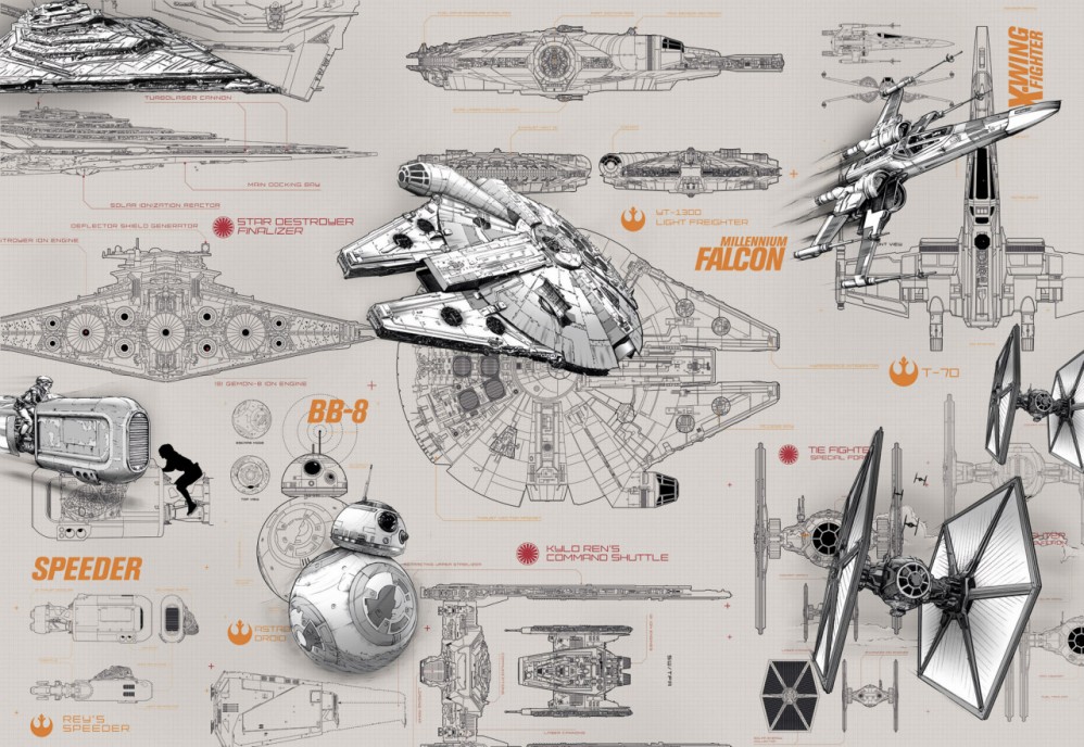 8-493 Фотообои Komar "STAR WARS Blueprints"