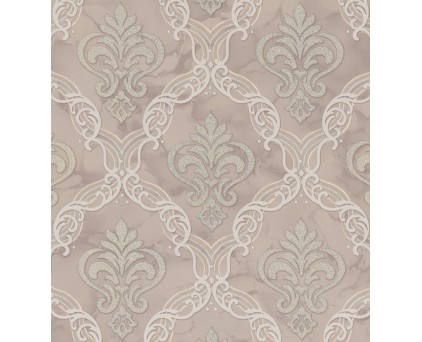 Обои коричневые Дамаск Euro Decor виниловые Marquise арт. 9097-12